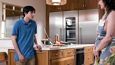 Sensational MILF penetrated by horny guy in shaved pussy