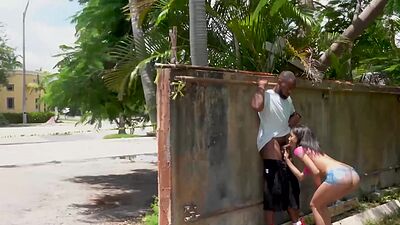 Gorgeous babe BBC fucked in broad daylight in public