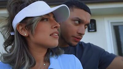 IR bigass busty golf MILF with gloved hands gets fucked
