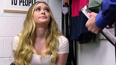 Big tit sucks mall cops dick for stealing bras