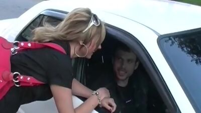 Titted blonde couple fucked in the woods