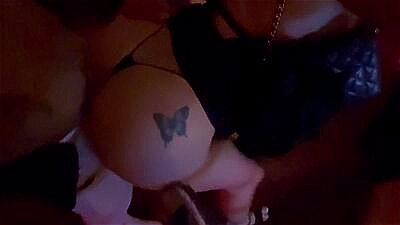 Big-tailed blonde gets excited at the club and ends up having good sex in the bathroom.