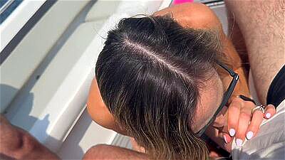 Wife fucked and gets double creampie on boat from husband and his friend / Sloppy seconds