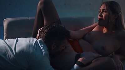 Erotic pussylicked babe in lingerie drives cock till cum