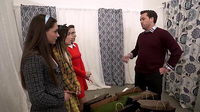 Aften Opal Aubree Valentine and Chanel Camryn fucks the lucky store clerk