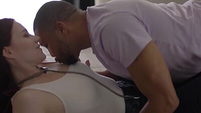 Petite redhead stepmom deepthroating stepsons big black cock