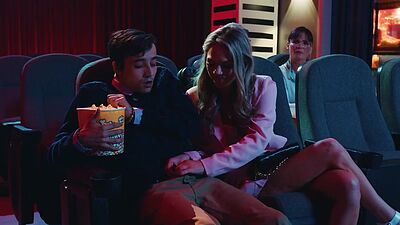 Movie theatre had teen couple fucking disburbing old people trying to watch