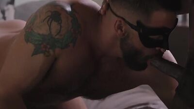 Sexy black gay enjoys fucking hardcore with perverted fucker