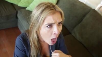Horny babysitter throats