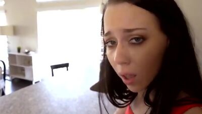 Sassy coed Bambi Black cant go out on a date so she seduces her pervy stepbro to fuck her pussy hoping they get caught