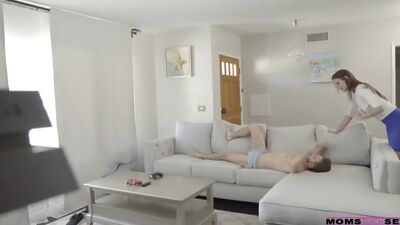 Samantha Hayes sets up a recording then fucks her host brother and host mom Sofie Marie in a raunchy hardcore threesome