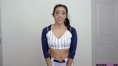 Hot mom Lauren Phillips and her stepdaughter Lilly Hall compete for World Series tickets with their mouths and pussies