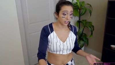 Hot mom Lauren Phillips and her stepdaughter Lilly Hall compete for World Series tickets with their mouths and pussies