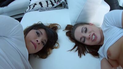 Asstraffic Bubble butt beauties Mona Kim and Jenny Glam share a nice cock going from one hole to another