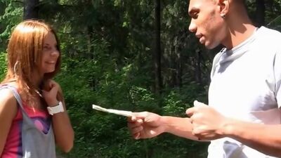 Tattooed girl fucked in a park