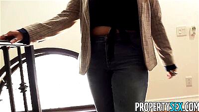 PropertySex Cute Huge Natural Tits Blonde Real Estate Agent Bangs Recently Divorced Client