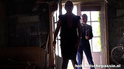 Two cocks and big milf tits