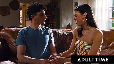 ADULT TIME - Teen Virgin Kylie Rocket Gives Her BF Permission To Smash Her PAWG BFF Aften Opal!