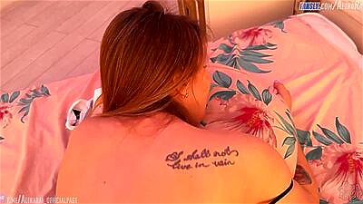 Stepson during a family trip to relatives fucks his stepmother in a hotel and cums in her mouth