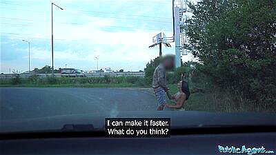 Public Agent Australian reality star MILF Hayley Vernon hardcore public doggystyle at side of road