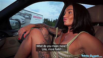 Public Agent Australian reality star MILF Hayley Vernon hardcore public doggystyle at side of road