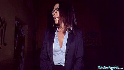 Public Agent Big tits MILF teacher gives big dick deepthroat pov blowjob