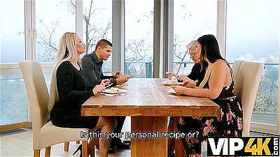 VIP4K. Older husband asked his friend to came and fuck his hot busty wife