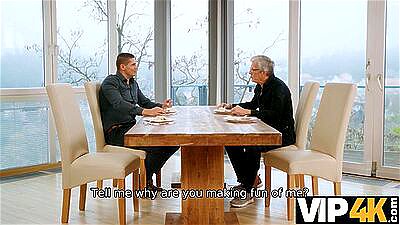 VIP4K. Older husband asked his friend to came and fuck his hot busty wife