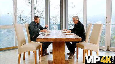 VIP4K. Older husband asked his friend to came and fuck his hot busty wife