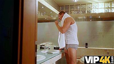 VIP4K. Older husband asked his friend to came and fuck his hot busty wife