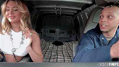 Interracial BBC Fuck In A Van for Big Tits Hitchhiker Ella Reese and Donny Sins