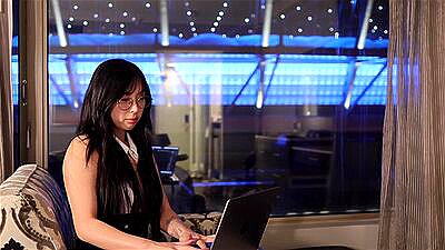 Korean Secretary Fucks Boss for Raise in Open Holed Pantyhose ... slutty girl