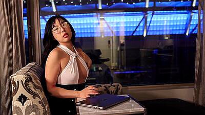 Korean Secretary Fucks Boss for Raise in Open Holed Pantyhose ... slutty girl