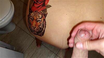 Stepmom! You're washing your panties while wagging your tattooed ass? I will fuck you!