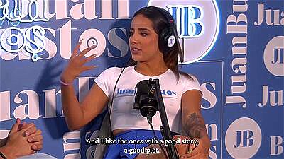 Natalia Garcia Orders a hamburger to suck the delivery guy's cock on Juan Bustos Podcast