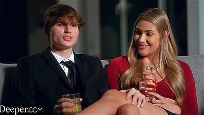 Deeper. Gorgeous gold digger is seduced by boyfriend's dad