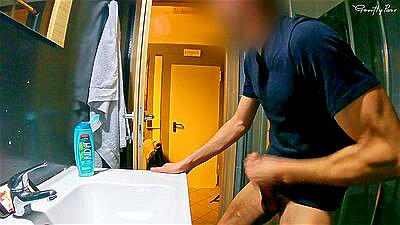 HOSTEL MIXED ROOM day 1: bathroom handjob