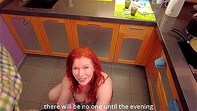 PEEPING Neighbor Guy Fucks redhead Busty MILF Ellie. She's his friend's Mom.