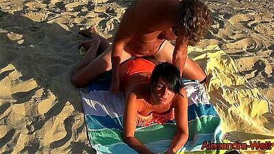 Caught on the beach by strangers! Alexandra Wett