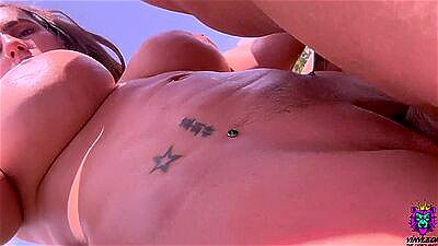 Amateur Latina gets her Pussy Smashed in the Country House's Deck