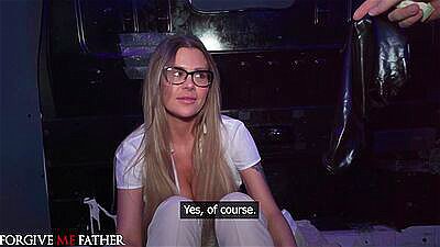 Forgive Me Father - Russian MILF amateur rough sex sloppy blowjob big tits blonde loves to please