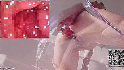 After anal creampie, insert a camera into the anal and observe it