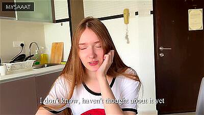 Step sister lost at chess and got a double load in her pussy