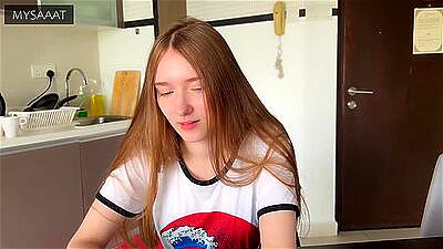 Step sister lost at chess and got a double load in her pussy