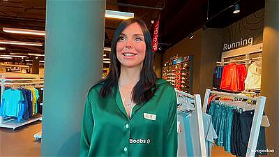 Сonsultant grabbed my dick and fucked me in the fitting room / Public Sex - Eva Soda