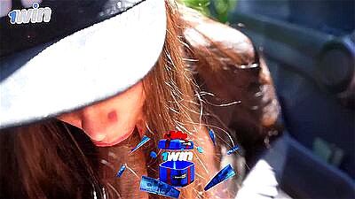 Busty brunette showing off and giving a blowjob on the avenue | Victoria RC | LP Produções