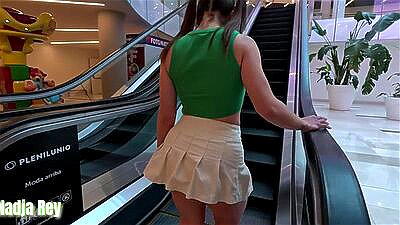 PUBLIC SEX and CUMWALK Nadja Rey gets Horny in the parking lot, EXHIBITIONISM with CUM ON THE FACE