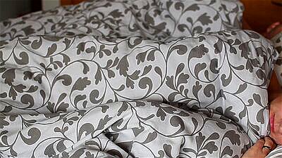 Husband wakes up his wife by fingering her clitoris and fucking her wet pussy until they both cum