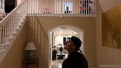 Hard sex with blonde girl on a rich mansion Marica Milani with giant cock Chris Diamond first time