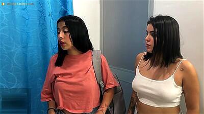 Sharing a hotel room with my stepmother and stepsister - threesome